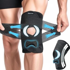 Knee Brace for Women & Men, Knee Brace for Knee Pain, Meniscus Tear, Adjustable Knee Support with Side Spring Stabilizers for Meniscus Tear