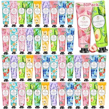 80 Pack Hand Cream Gift Set: Hand Lotion Travel Size, Teacher Appreciation Gifts, Hand Cream for Dry Cracked Hands, Mini Lotion Bulk, Small Gifts for Women Corworkers Nurse Birthday Party