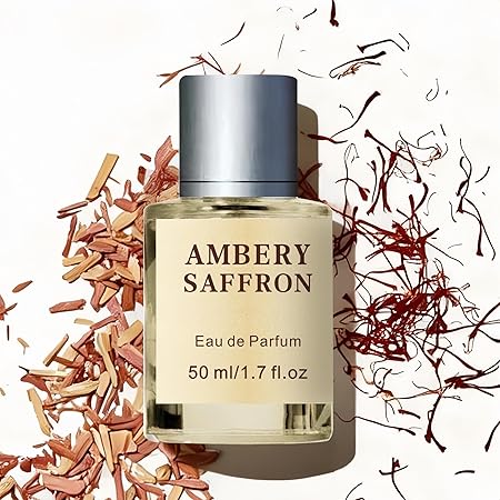 Ambery Saffron Eau de Parfum for Women and Men, Long Lasting Luxury Unisex Perfume Spray, Sophisticated Warm & Woody Fragrance, Vegan & Cruelty-Free, 1.7 Fl Oz (50ml)