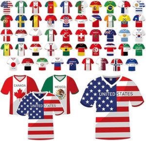 2026 World Cup Pennant String Banner - 49 Country Football Jersey Themed Flags with 20m Rope for Indoor Wall Decor, US Canada Mexico Party Supplies, Sports Watch Party, Fan Cave Decorations