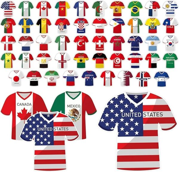 2026 World Cup Pennant String Banner - 49 Country Football Jersey Themed Flags with 20m Rope for Indoor Wall Decor, US Canada Mexico Party Supplies, Sports Watch Party, Fan Cave Decorations