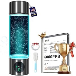 .0 New Upgraded Hydrogen Water Bottle - Hydrogen Concentration up to 6000 PPB【SGS-Certified Hydrogen Generator】