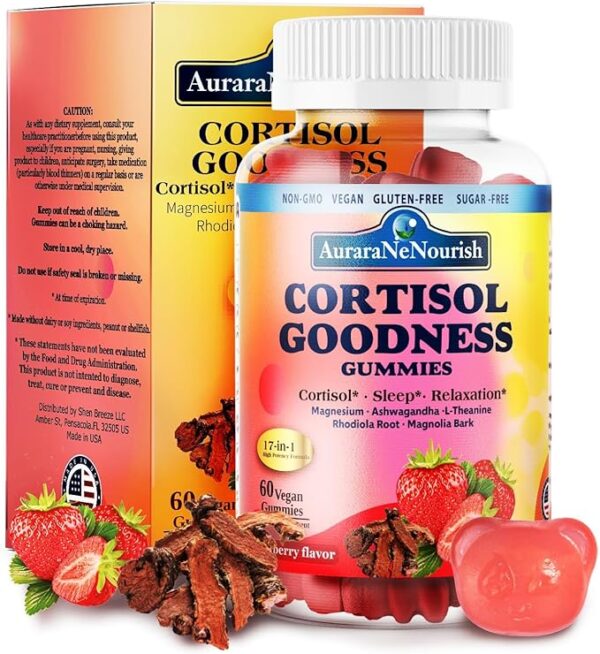 81SKjFlpgaL._AC_SX679_ Cortisol Supplements for Hormone Harmony, 17-in-1 Cortisol Gummies for Women & Men Cortisol Reducer with Ashwagandha