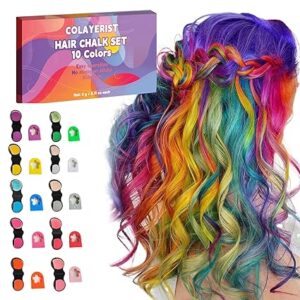 Hair Chalk for Girls Washable, 10PCS Temporary Hair Color for Kids Adults, Temporary Hair Dye Wax Kids Makeup