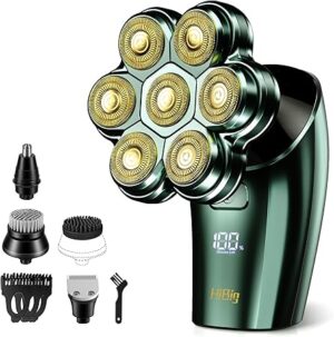 Head Shavers for Bald Men - 7D Arc Magnetic Detachable Electric Razor, Waterproof Wet Dry 5-in-1 Electric Shaving & Grooming Kit