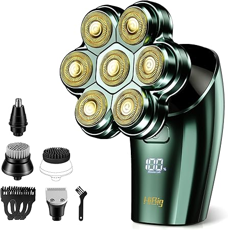 Head Shavers for Bald Men - 7D Arc Magnetic Detachable Electric Razor, Waterproof Wet Dry 5-in-1 Electric Shaving & Grooming Kit