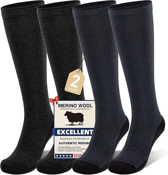 81i7-EIz5bL._AC_SX569_ Merino Wool Compression Socks for Women&Men 15-20mmHg Knee High Breathable Socks for Flying, Athletic, Travel