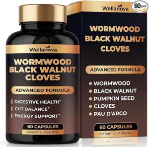 Wormwood Black Walnut Clove Cleanse for Humans - Advanced Detox Formula for Adults - Gut Health Supplement with Wormwood Herb