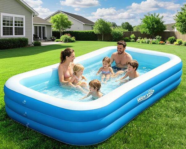Large Inflatable Pool for Kids and Adults,10ft x 6ft Oversized Thickened Blow Up Pool for Kid and Adult, Durable Swimming Pool for Backyard