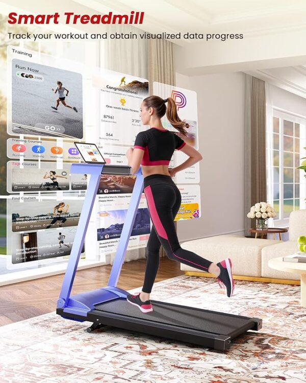 4-in-1 Treadmills for Home with Incline and Handles, Foldable Treadmill for Home Small Spaces, 300 LBS Capacity 3.0 HP 7.5 MPH Folding Running Treadmill with Smart App