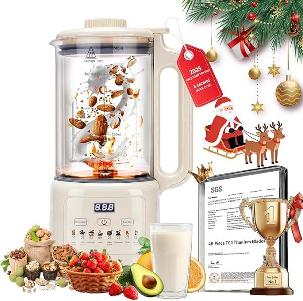 5.0 New Upgraded Nut Milk Maker Machine 10 in 1 nut Milk Maker【NO.1German High-Efficiency Brushless Motor】