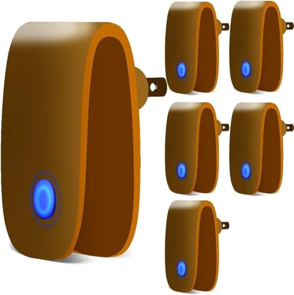 2026 Upgraded Electronic Pest Control Plug-in, Ultrasonic Repeller for Mice, Mosquitoes, Cockroaches, Spiders, Ants & More, Safe, Silent, Energy-Efficient, Ideal for Home, Office, Warehouse (5, Brown)