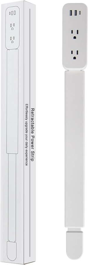 51sJPpz14dL._AC_SX466_ Outlet Extender Stick - Features USB-A, USB-C and 2 AC Outlets, Extends 22"-34", Rotates 180° Access Hard-to-Reach Outlets, Wall Plug Power Socket Expander Nightstands, Sofa, Desks and More