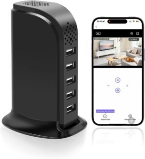 WiFi Hidden Spy Security Camera USB Charger, FHD 1080P Wireless Secret Camera Nanny Cam for Home Office Bedroom and Room Security with Real Time Motion Detection