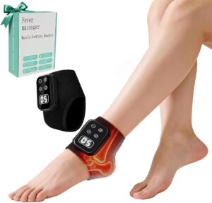 Foot Renew Massager for Neuropathy,4-in-1 Cordless & Portable Foot and Ankle Massager for Heel Warming Heating Pad Heated Brace Wrap With 5 Vibration Modes,4 Heat Levels,Portable for Home,1pc,Black