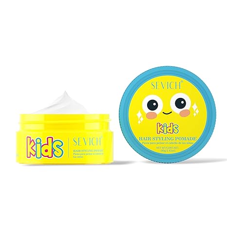 Kids Hair Styling Pomade, Toddler Styling Clay - Gentle Gel for Sensitive Scalp, Water-Soluble & Long-Lasting Hold, Tames Unruly Hair, Plant-Based Ingredients for Boys Girls,80g