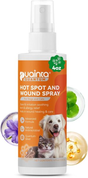 Hot Spot Spray for Dogs, Upgraded Quantum Silver Skin Spray for Dogs, Itch Relief and Hot Spot Treatment for Dogs, Supports Skin Infections and Irritations for All Animals, 4oz
