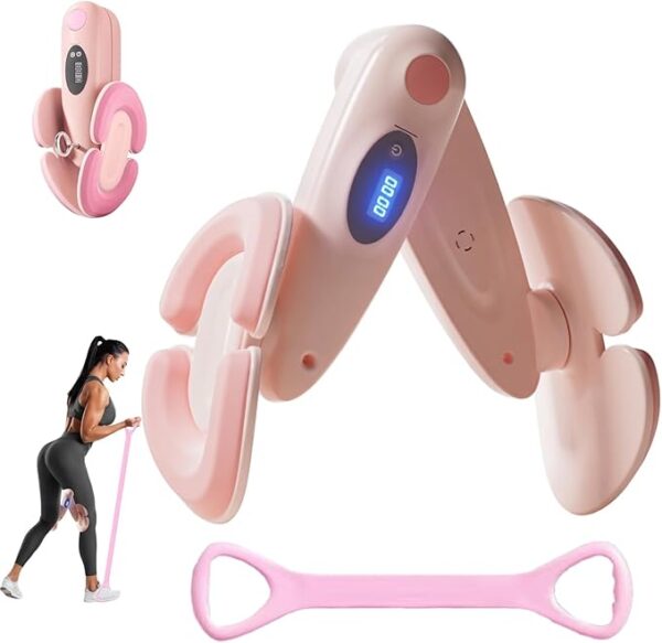 61pIh9ZBL+L._AC_SX679_ Pelvic Floor Trainer for Women, Kegel Exerciser with Counter, Inner Thigh & Butt Trainer, 3 Resistance Levels, Rotatable Angle, Lockable Compact Design, Home Workout Set with Resistance Band