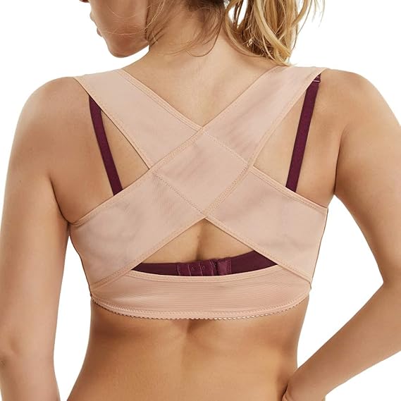 61zefMgwQVL._AC_SX569_ Chest Brace Up Women Posture Corrector Back Support Shapewear Breast X Strap Bra Support Shaper Vest Tops