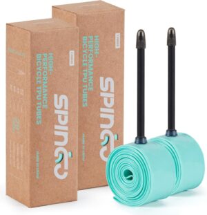 2-Pack SPINGO TPU Inner Tube 700C x 23C-32C, Ultralight TPU Tubes 700C with 48mm/60mm/80mm Presta Valves for Road Bike TPU Inner Tube Portable Spare Tire for Training and Cycling