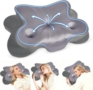 Cervical Pillow for Neck Pain Relief, Ergonomic Memory Foam Pillow with Ice Silk Pillowcase, Adjustable Contour Neck Support Pillow for Side Back Stomach Sleepers