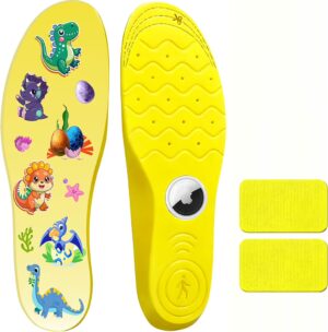 Breathable Insoles for Airtag – Kids Shoe Inserts with Hidden Tracker Pocket, Lightweight Cushion Support, Anti-Lost Case for Apple Airtag (Foot：7.6-8.6IN/Insole：8.4-9.1IN/2Y-4Y)