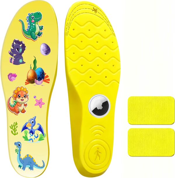 Breathable Insoles for Airtag – Kids Shoe Inserts with Hidden Tracker Pocket, Lightweight Cushion Support, Anti-Lost Case for Apple Airtag (Foot：7.6-8.6IN/Insole：8.4-9.1IN/2Y-4Y)