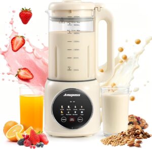 Nut Milk Maker Machine, 62.5oz Automatic Soy Milk Maker Machine, 10 in 1 Plant Based Milk Maker Blender Homemade Almond/Soy/Oat Milk, Juice, Boil Water, Shakes, Delay Start/Keep Warm