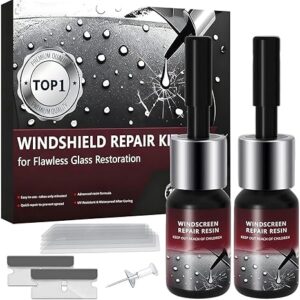 Windshield Repair Kit, 2026 Latest Car Windshield Crack Repair Kit, 5Min Quick-Repair, 2 Bottles Nano Glass Repair Liquid,Fix Bullseye & Star Cracks. All Crack Types Windshield Repair Kit.