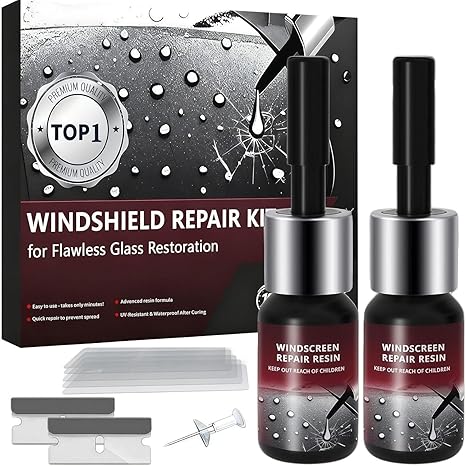 81hAfXmN+vL._AC_SX466_ Windshield Repair Kit, 2026 Latest Car Windshield Crack Repair Kit, 5Min Quick-Repair, 2 Bottles Nano Glass Repair Liquid,Fix Bullseye & Star Cracks. All Crack Types Windshield Repair Kit.