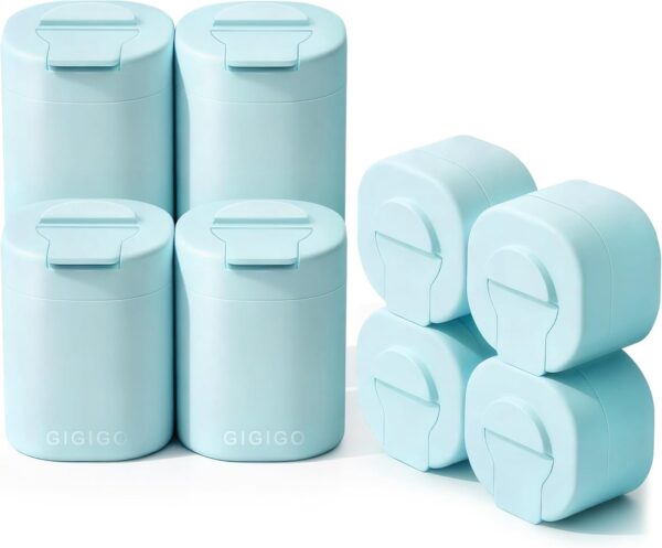 GIGIGO Magnetic Travel Containers Pale Cyan Set, 8-Pack Leakproof