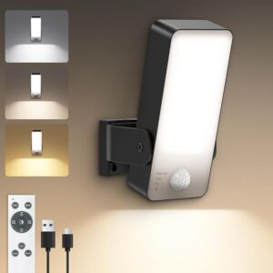 Outdoor Light with Motion Sensor, 10000 mAh Battery Outdoor Lamp with Motion Sensor, Outdoor IP65 Waterproof, 3 Modes, 3000 K - 6000 K Wall Light Without Power Connection for Porch, Garage, Garden [Energy Class A]
