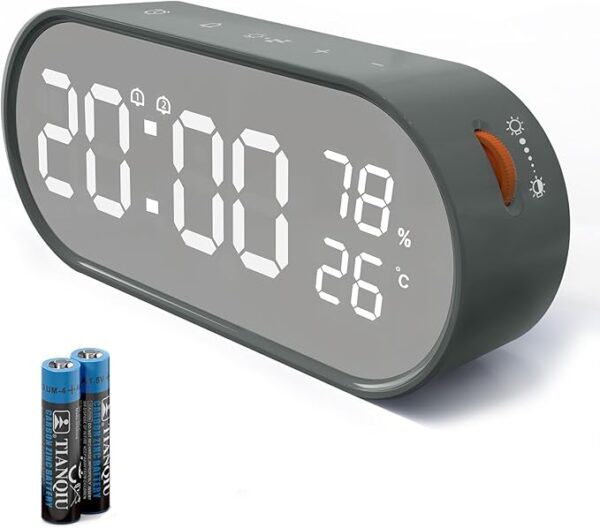 éveil Numérique, Réveil avec Grand Écran LED Tactile, 2 Alarme 12/24H,