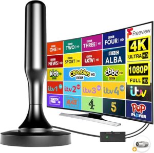 Indoor TV Aerial with Strong Signal Booster