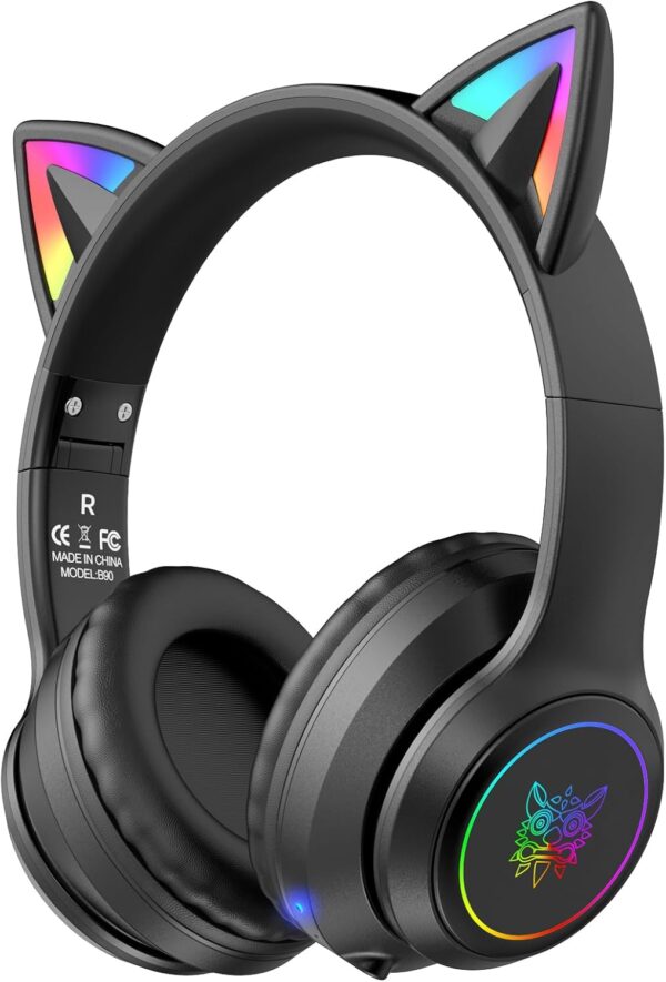Cat Ear Bluetooth Headphones for Kids & Adults, 55H Play Time