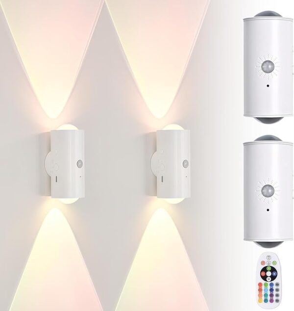 2PCS Intelligentes LED-Nachtlicht mit Bewegungssensor, RGB-Farbverlauf