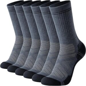 BONANGEL Thin Merino Wool Socks for Men, Mens Winter Thermal Warm Boot Dress Wool Hiking Crew Socks 3 Pairs